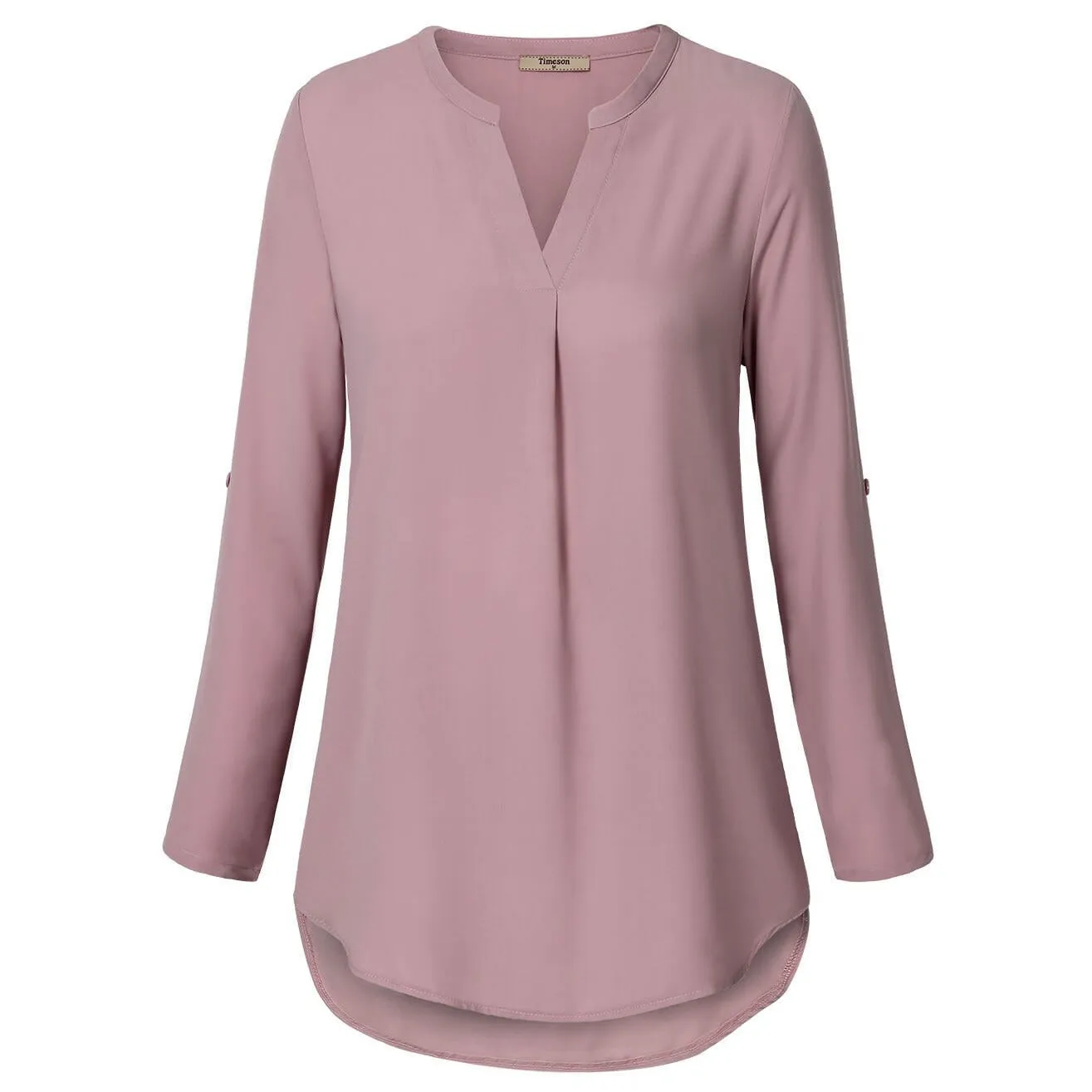 Timeson Cuffed Sleeve Chiffon Blouse