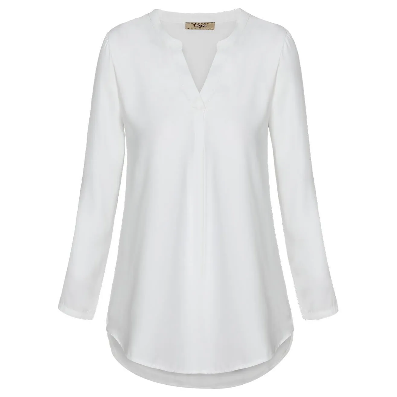 Timeson Cuffed Sleeve Chiffon Blouse