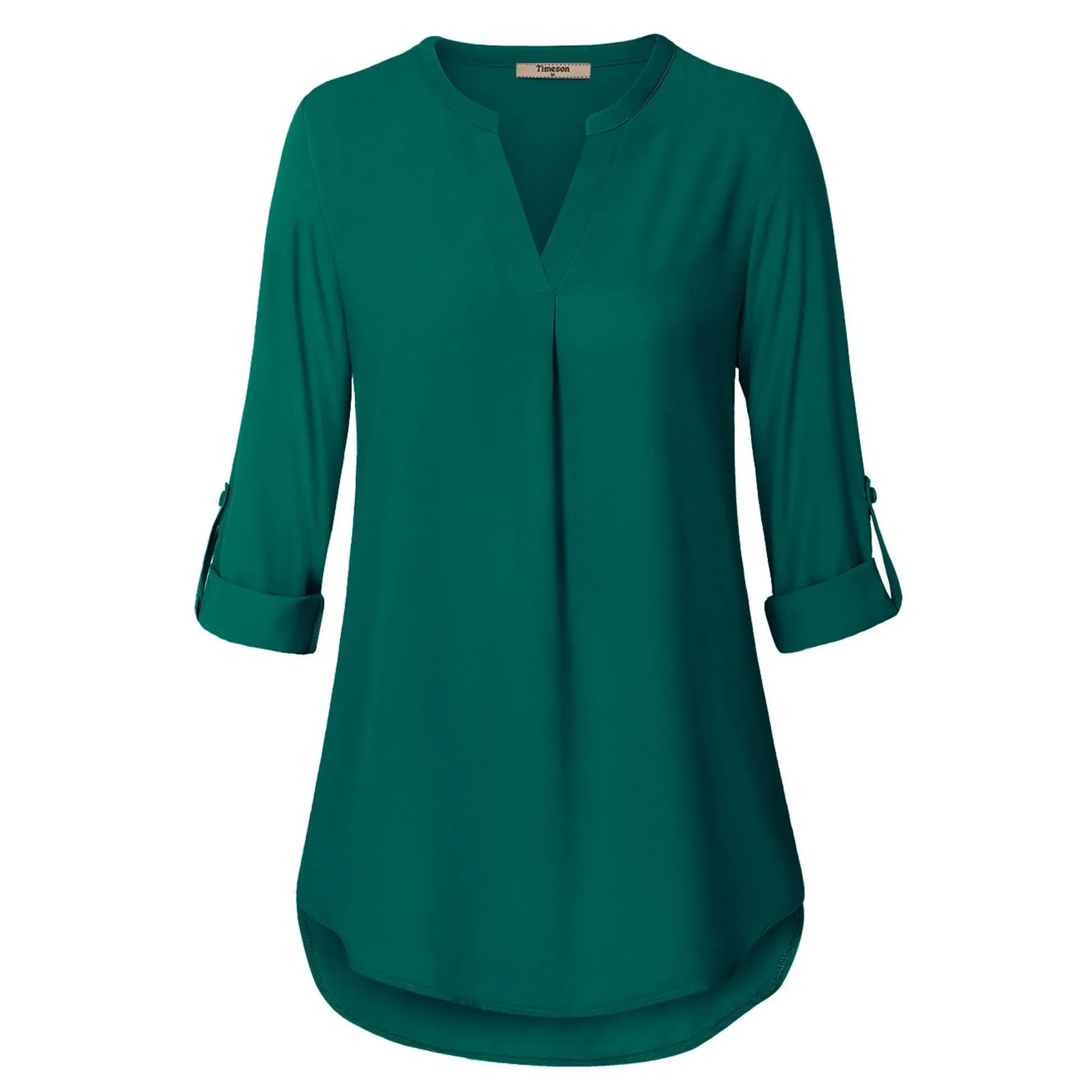 Timeson Cuffed Sleeve Chiffon Blouse