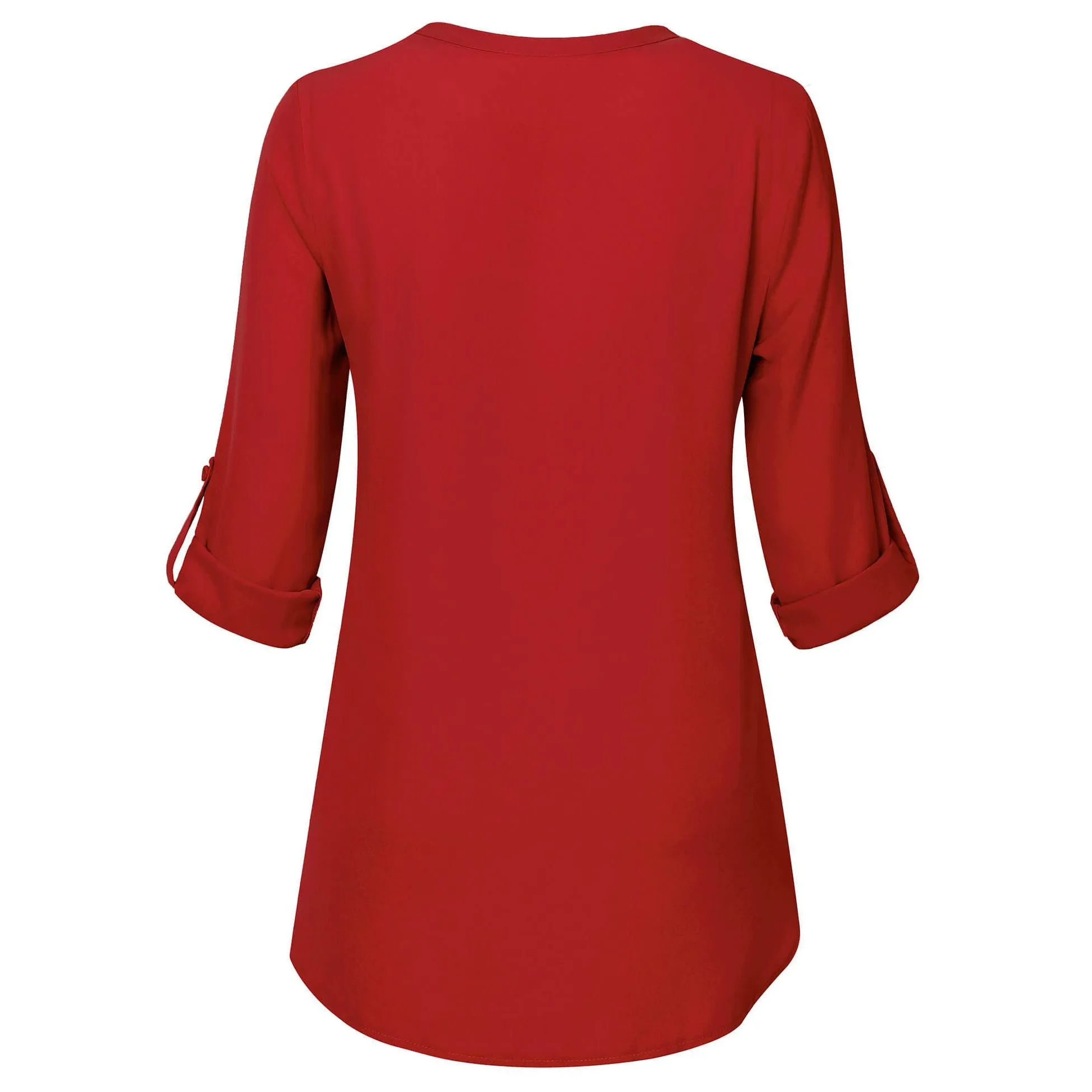 Timeson Cuffed Sleeve Chiffon Blouse