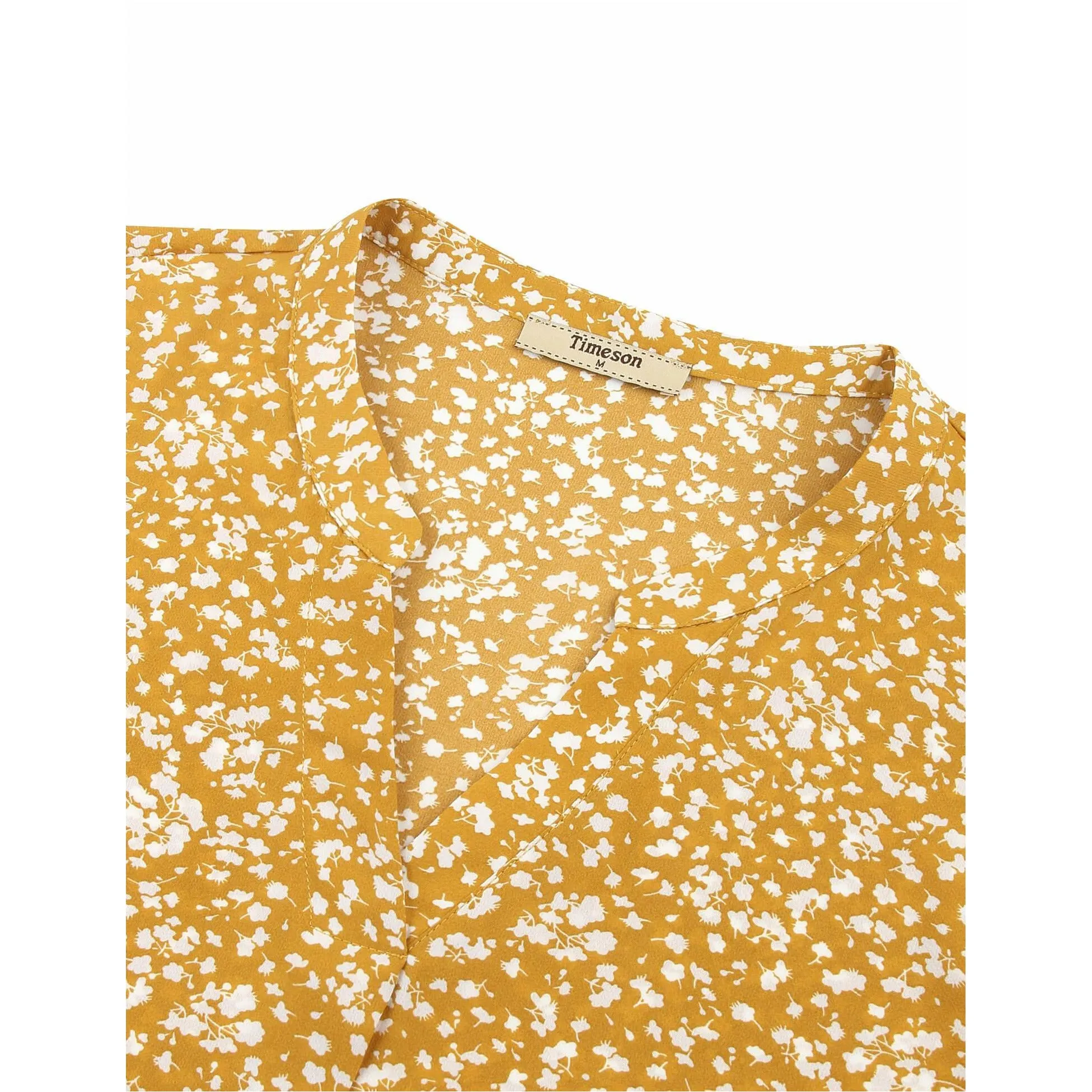 Timeson Cuffed Sleeve Chiffon Blouse