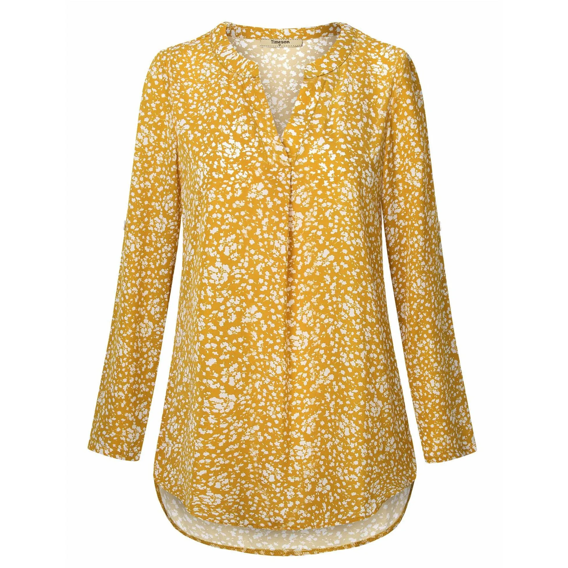 Timeson Cuffed Sleeve Chiffon Blouse