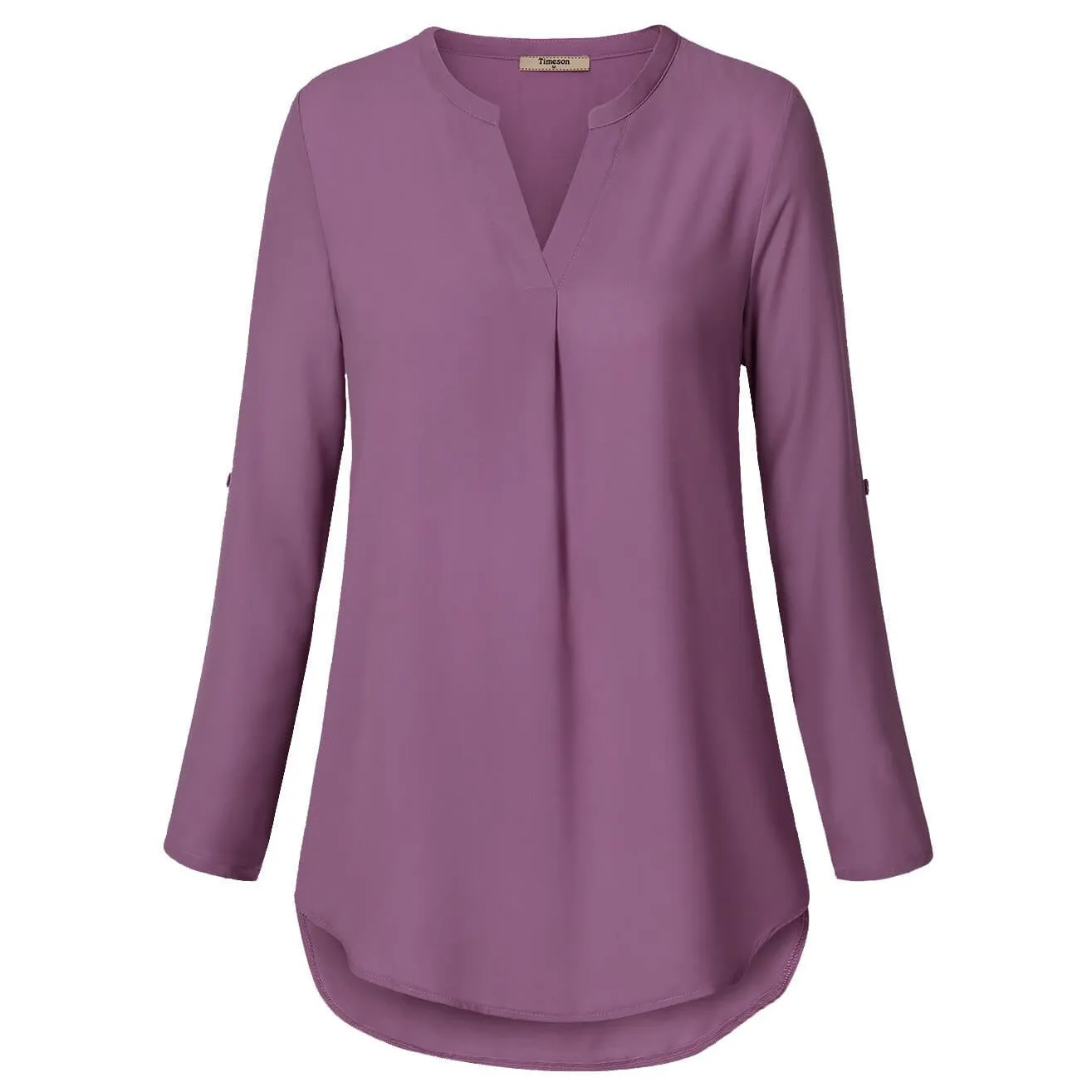 Timeson Cuffed Sleeve Chiffon Blouse