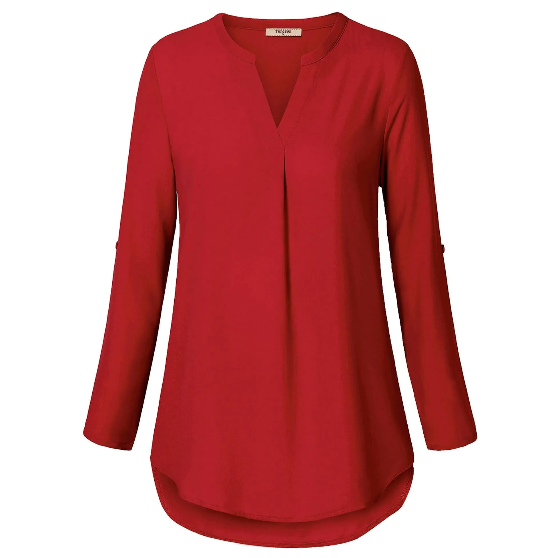 Timeson Cuffed Sleeve Chiffon Blouse