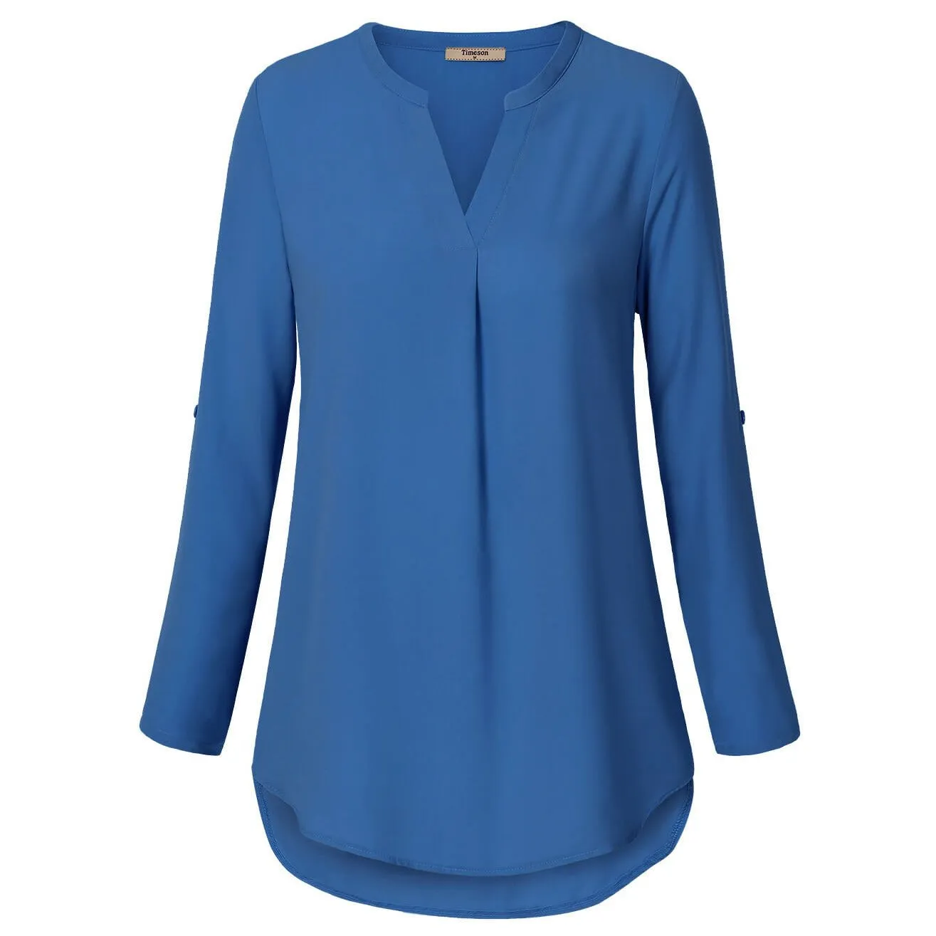 Timeson Cuffed Sleeve Chiffon Blouse
