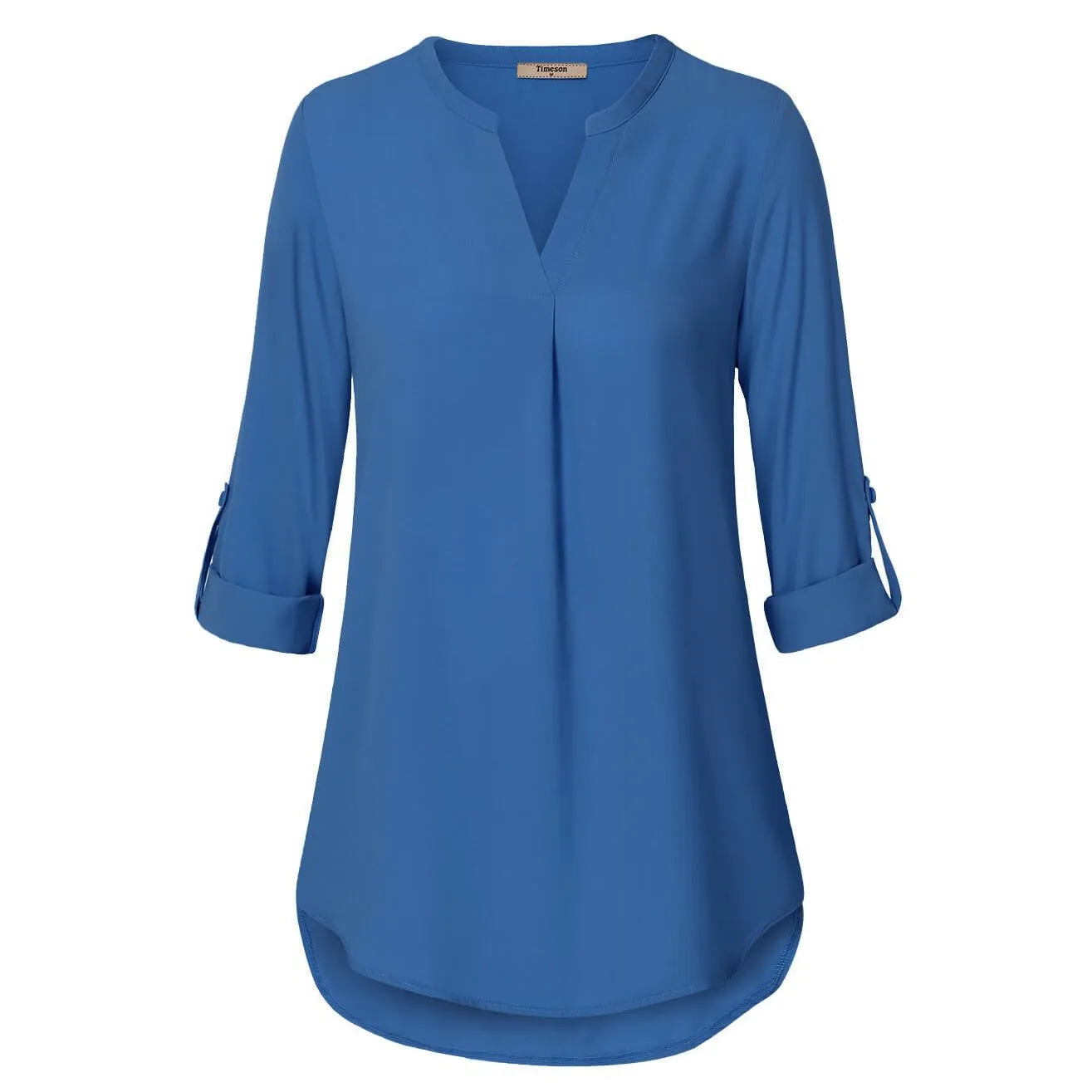 Timeson Cuffed Sleeve Chiffon Blouse