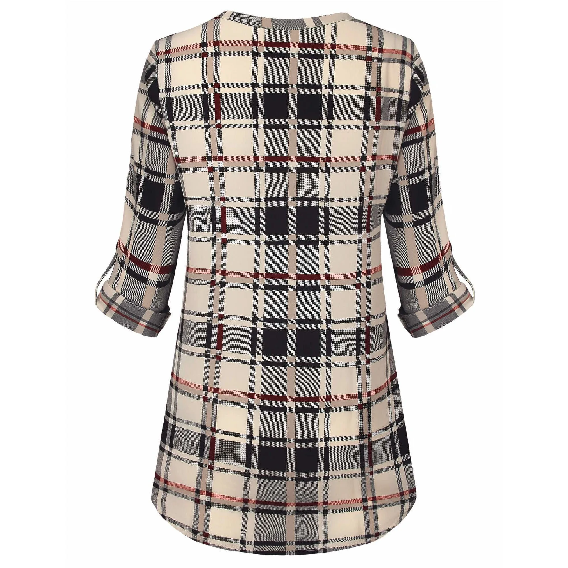 Timeson Cuffed Sleeve Chiffon Blouse
