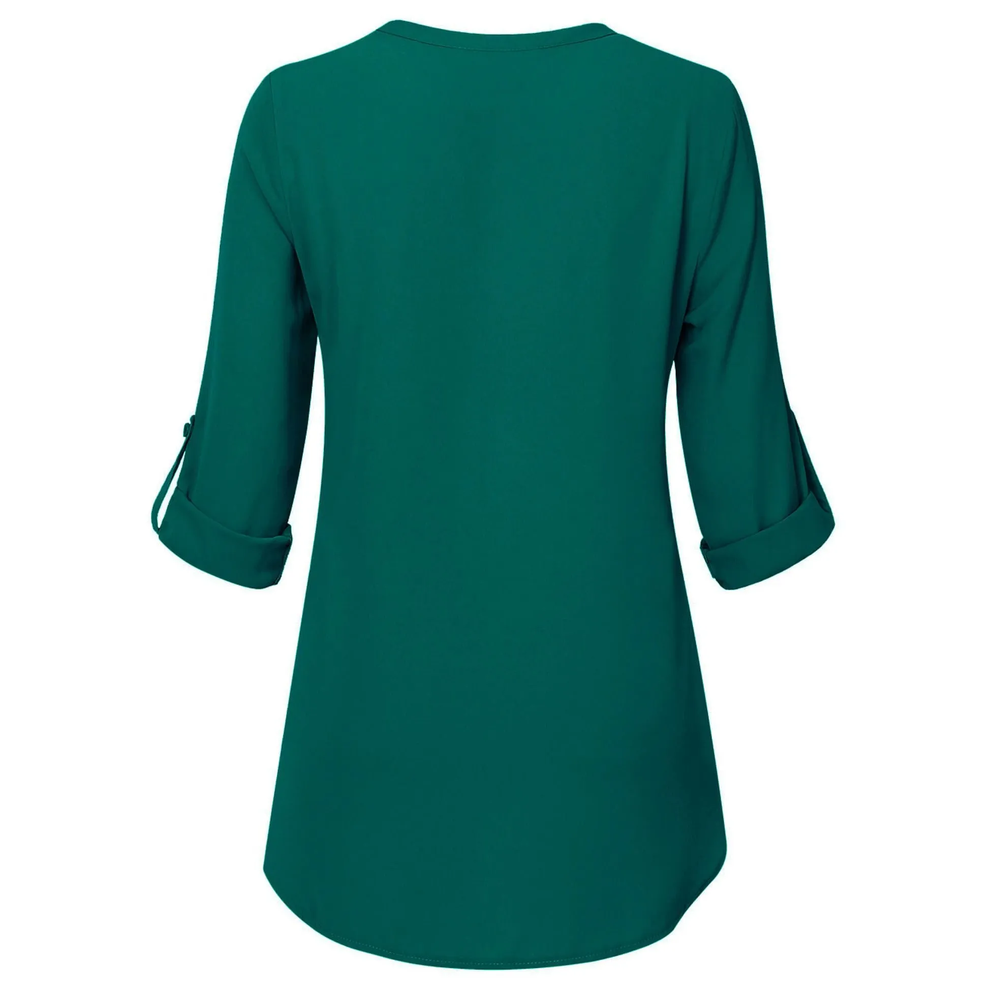 Timeson Cuffed Sleeve Chiffon Blouse