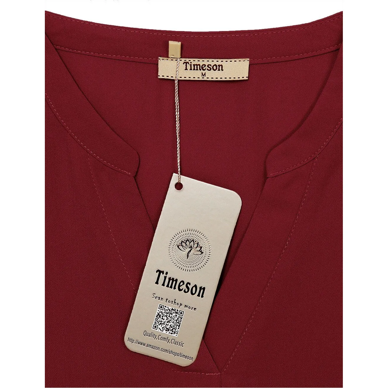 Timeson Cuffed Sleeve Chiffon Blouse