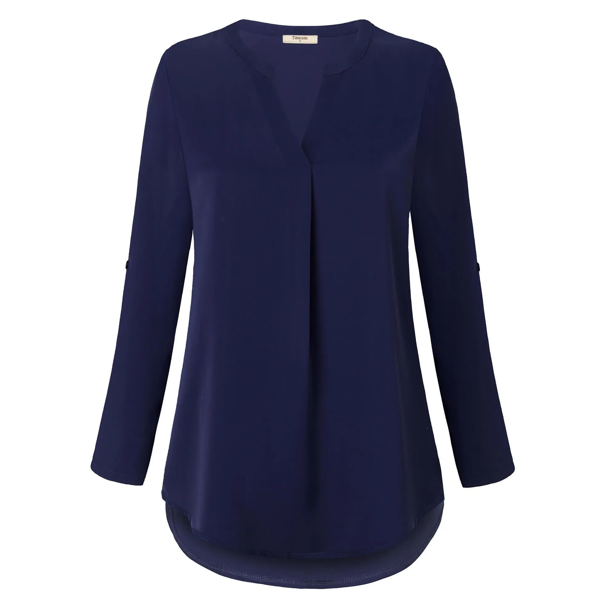Timeson Cuffed Sleeve Chiffon Blouse