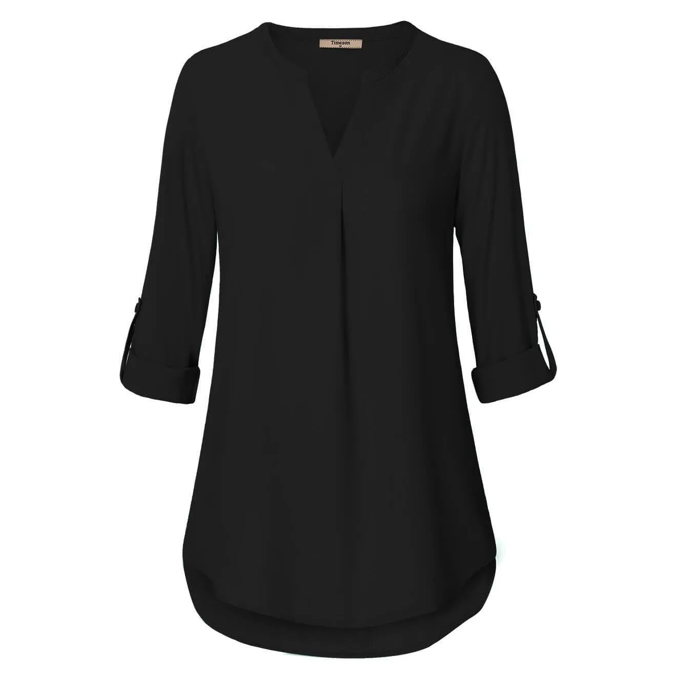 Timeson Cuffed Sleeve Chiffon Blouse