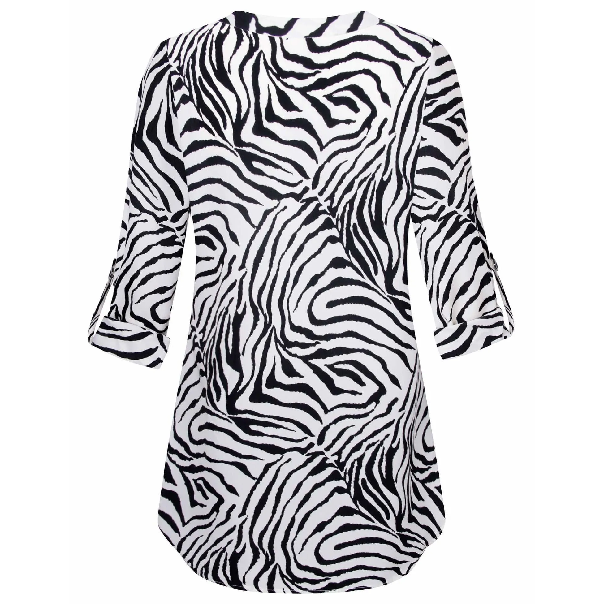 Timeson Cuffed Sleeve Chiffon Blouse