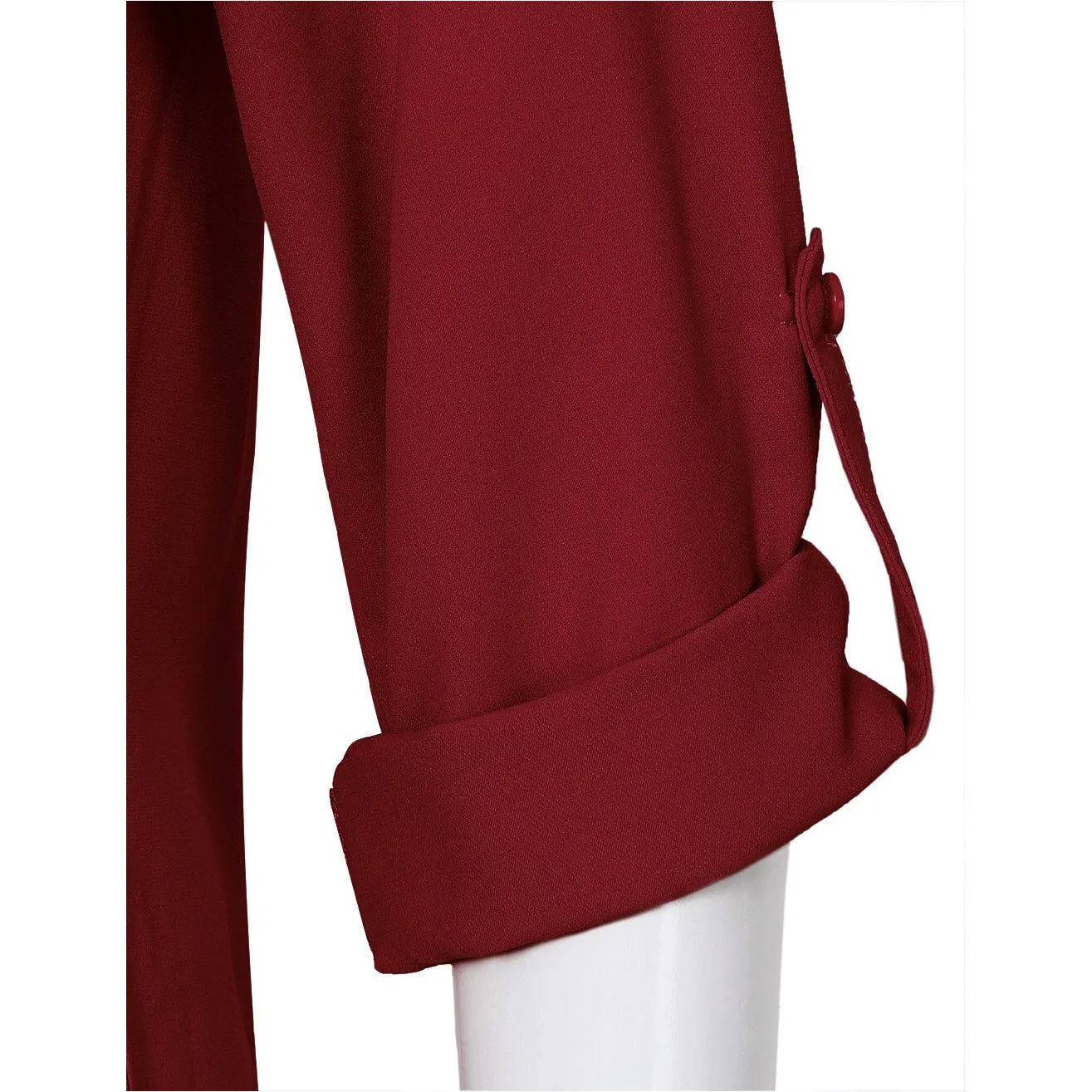 Timeson Cuffed Sleeve Chiffon Blouse