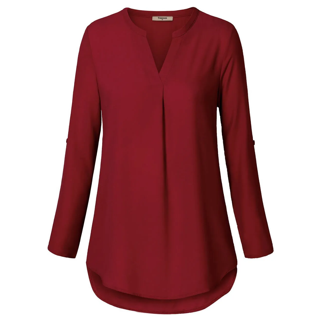 Timeson Cuffed Sleeve Chiffon Blouse