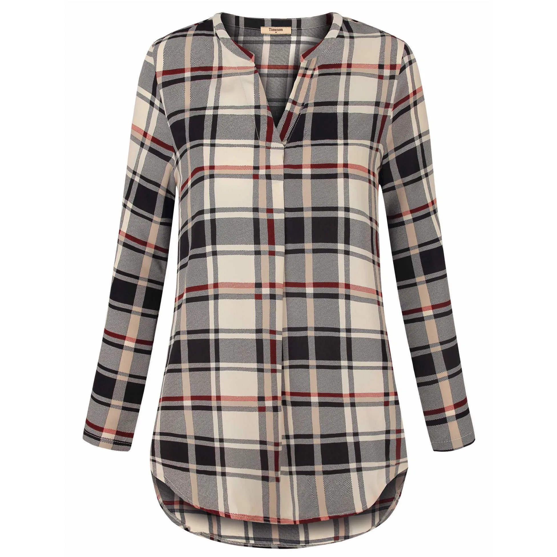 Timeson Cuffed Sleeve Chiffon Blouse
