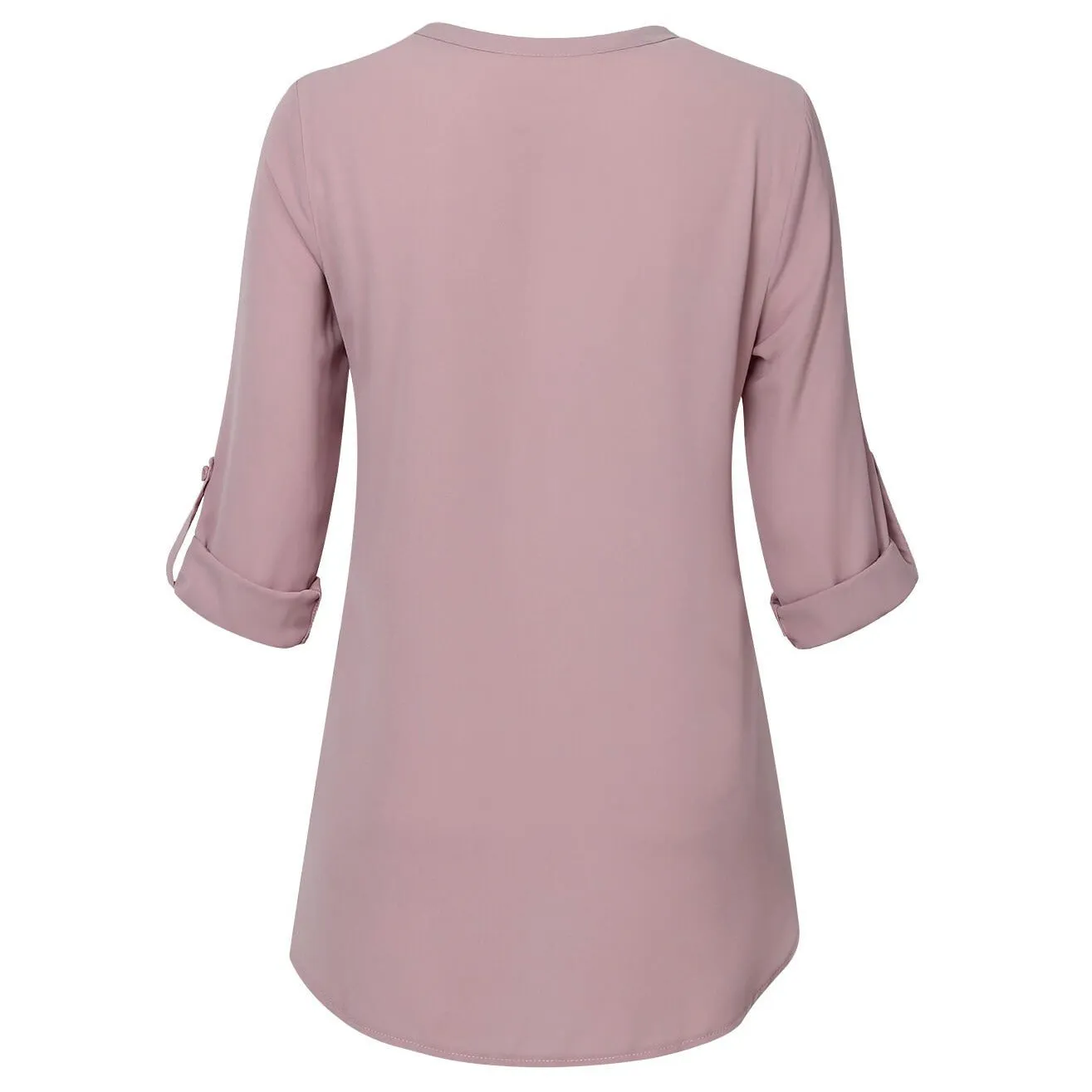 Timeson Cuffed Sleeve Chiffon Blouse