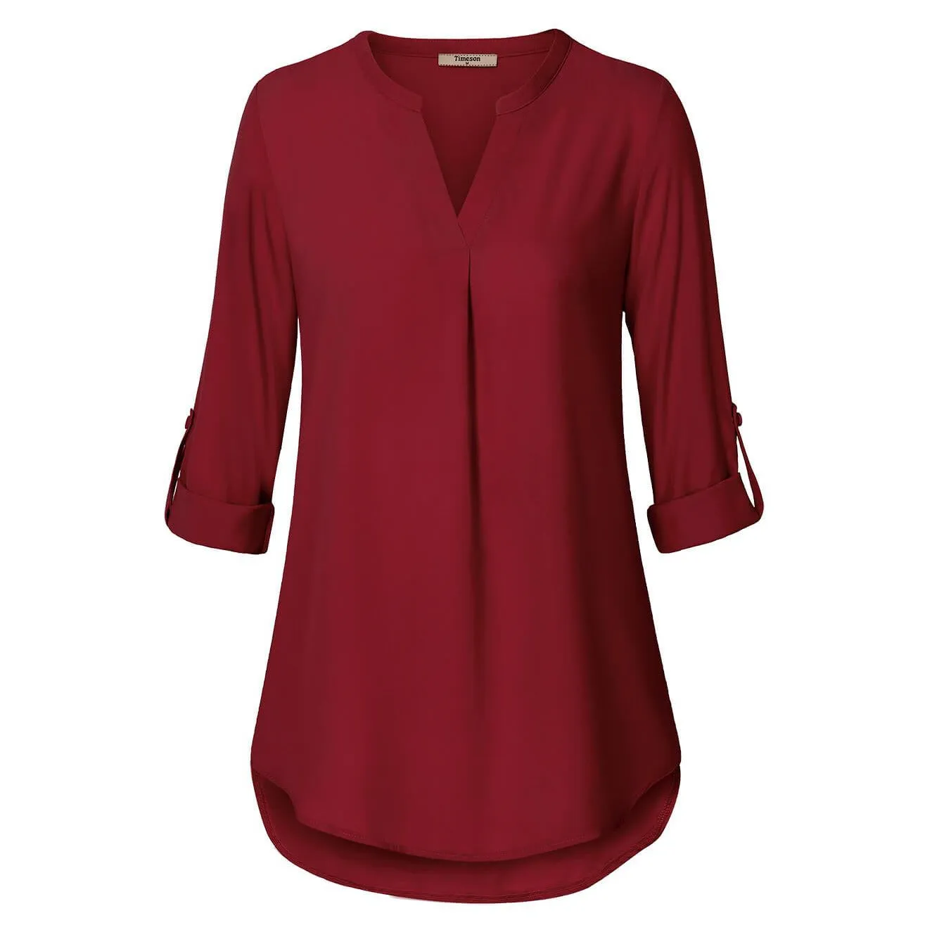 Timeson Cuffed Sleeve Chiffon Blouse