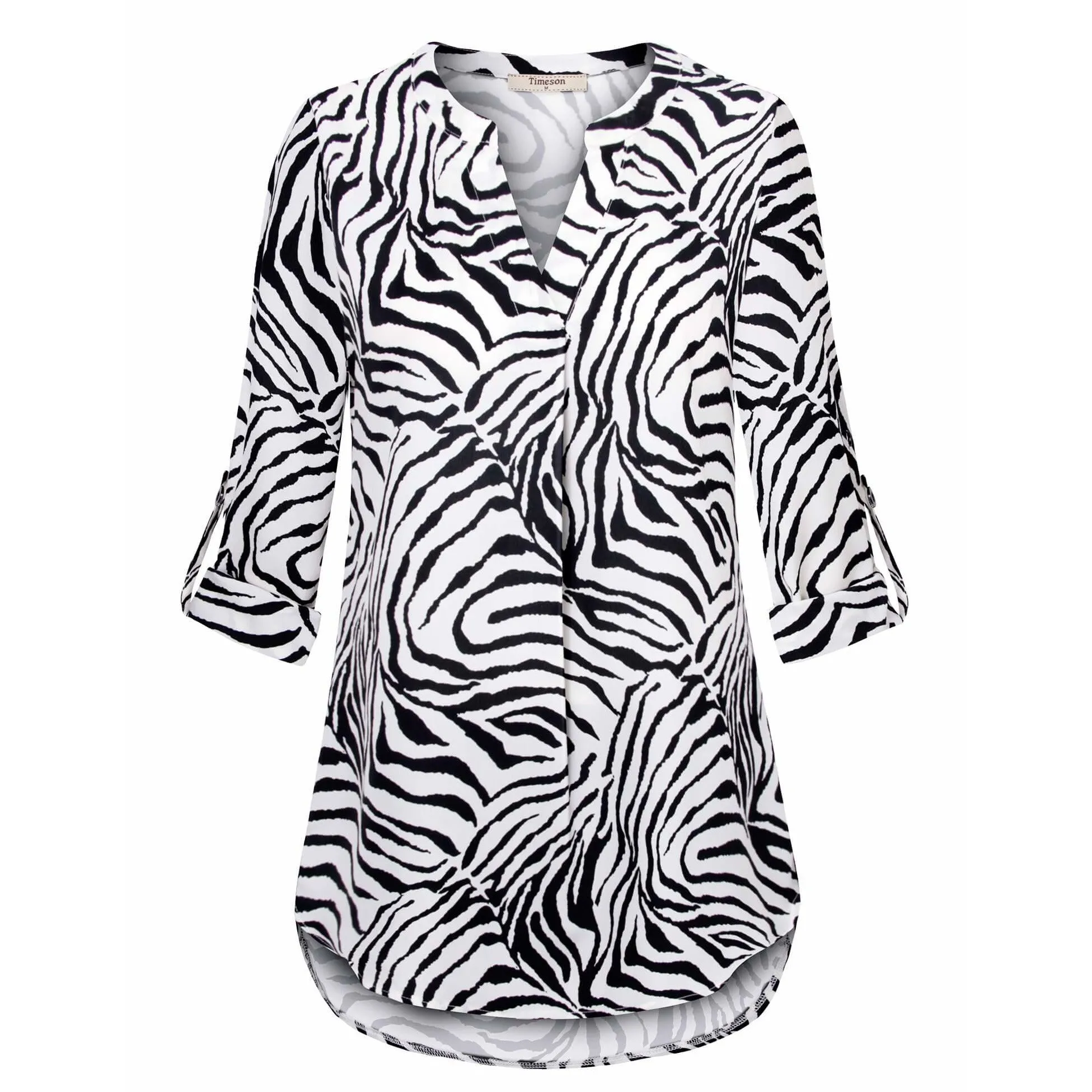 Timeson Cuffed Sleeve Chiffon Blouse