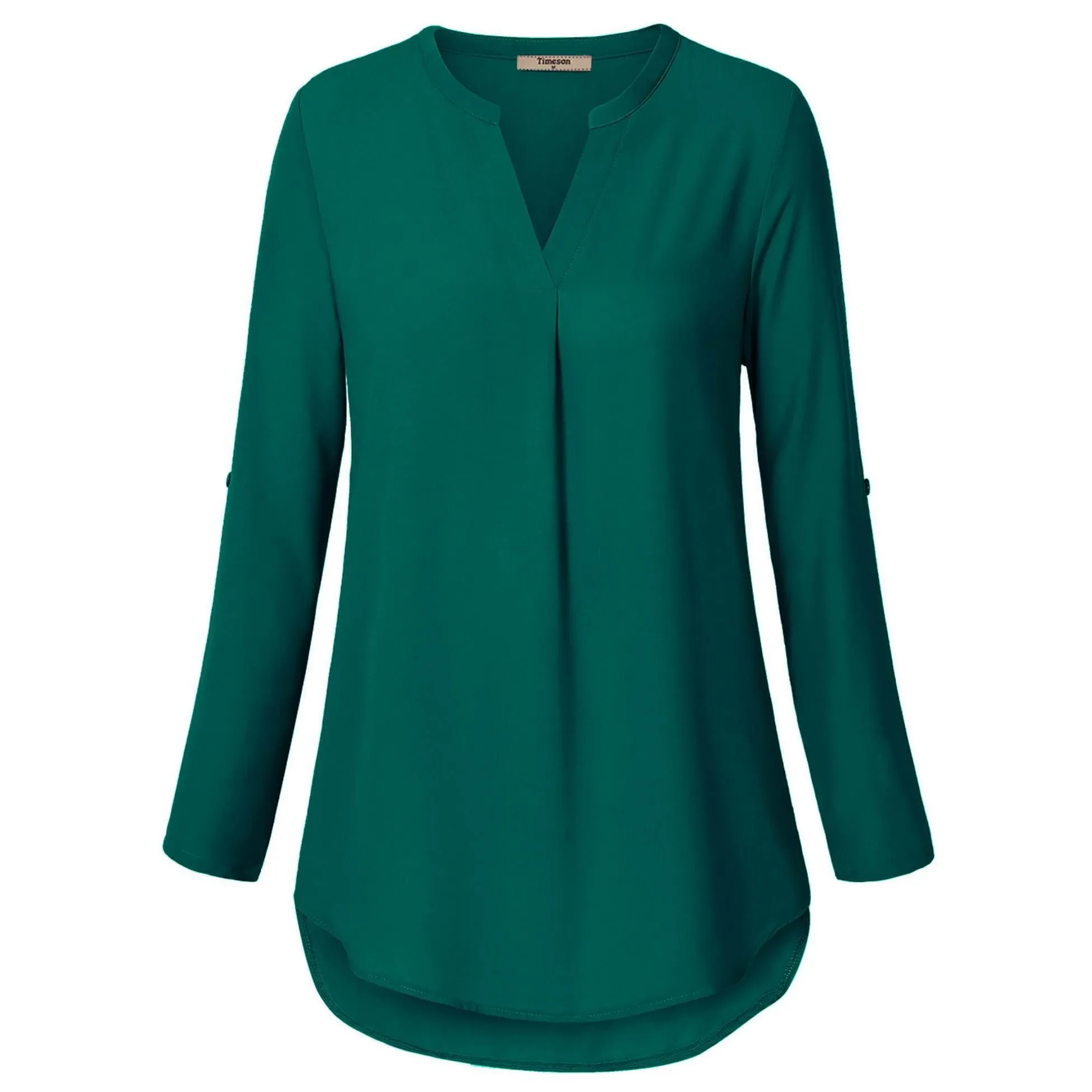Timeson Cuffed Sleeve Chiffon Blouse