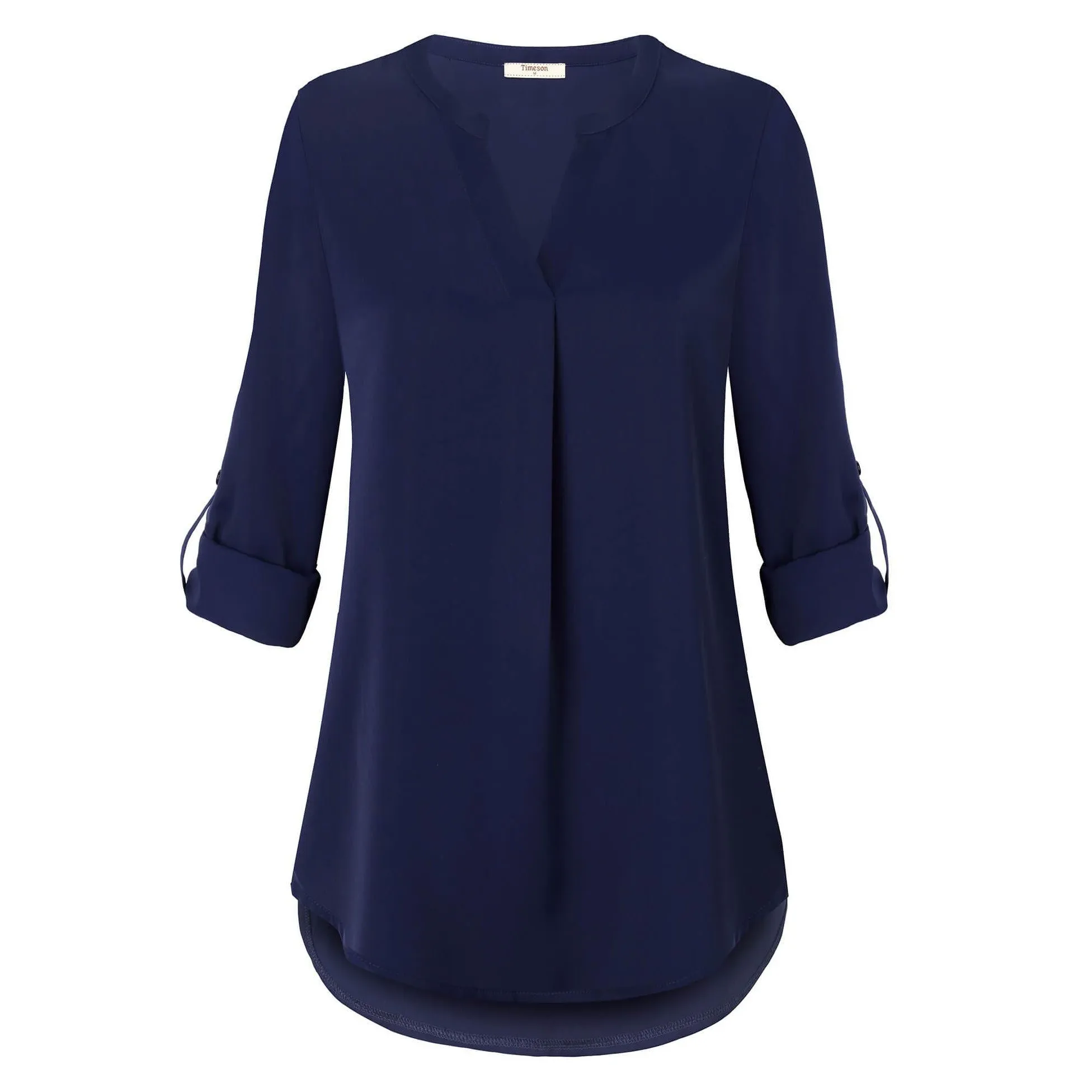 Timeson Cuffed Sleeve Chiffon Blouse