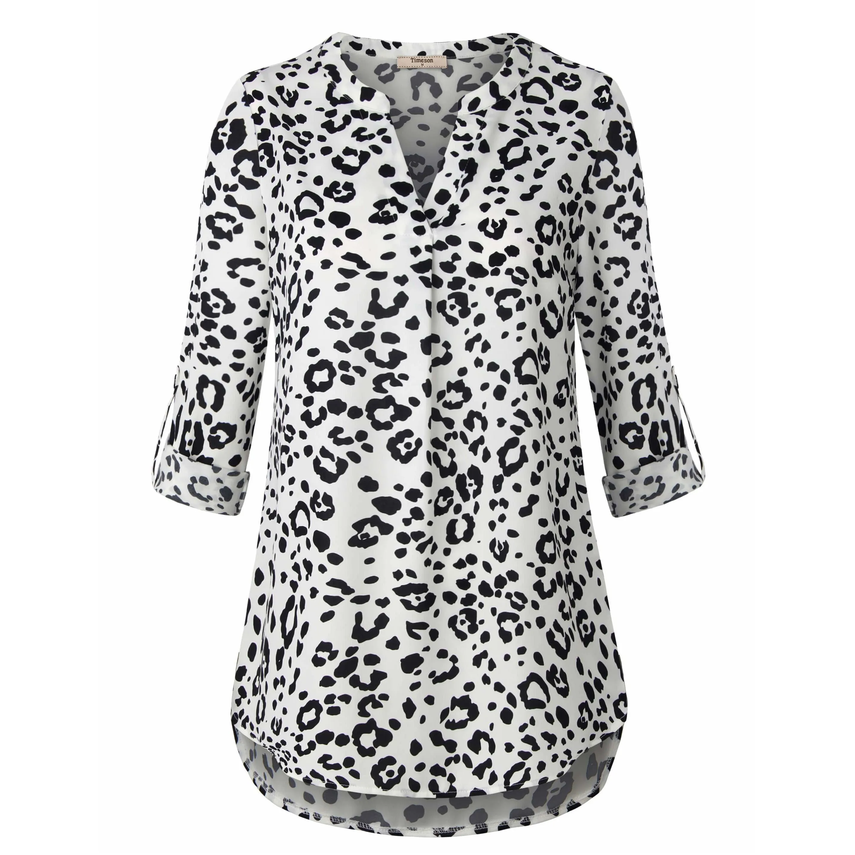Timeson Cuffed Sleeve Chiffon Blouse