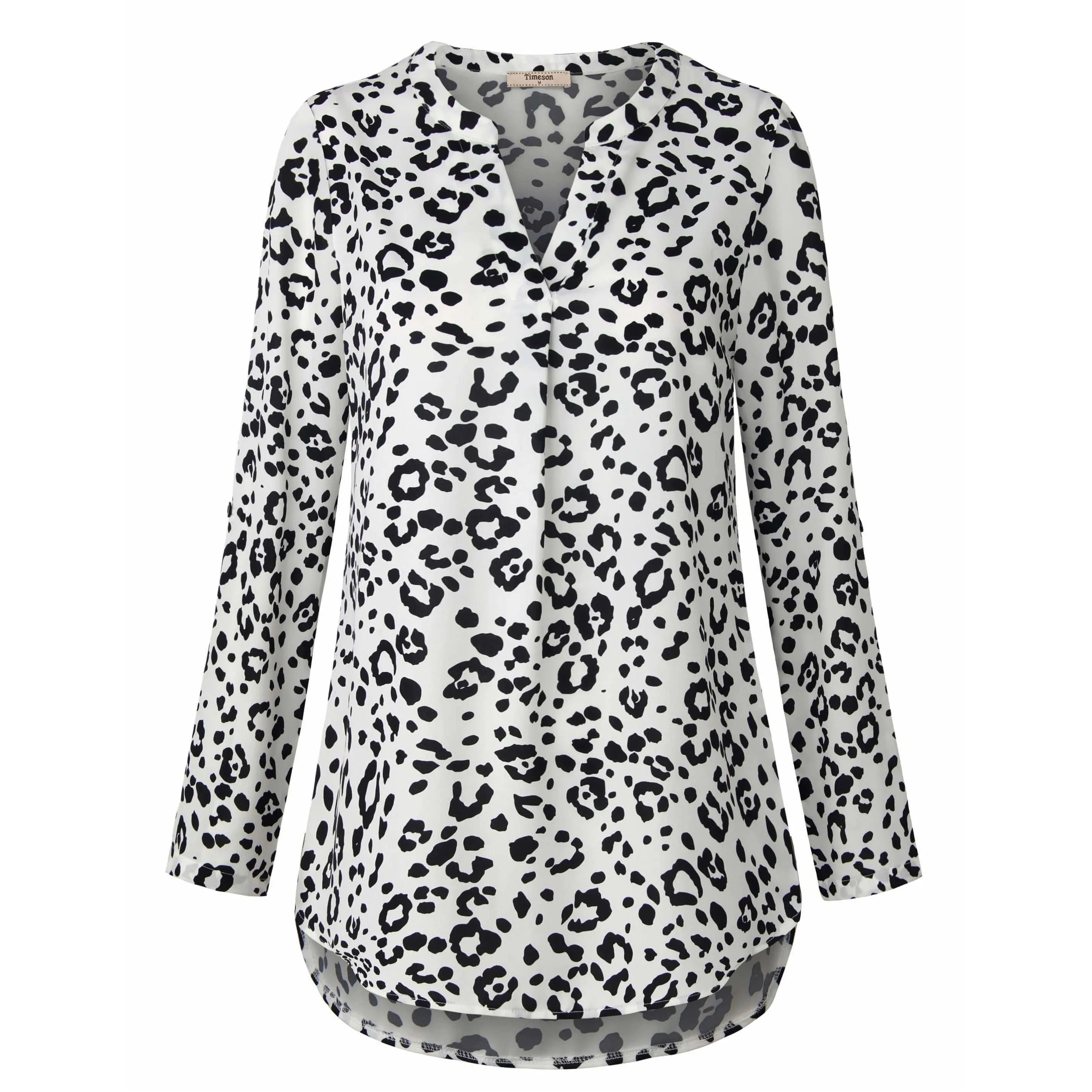 Timeson Cuffed Sleeve Chiffon Blouse