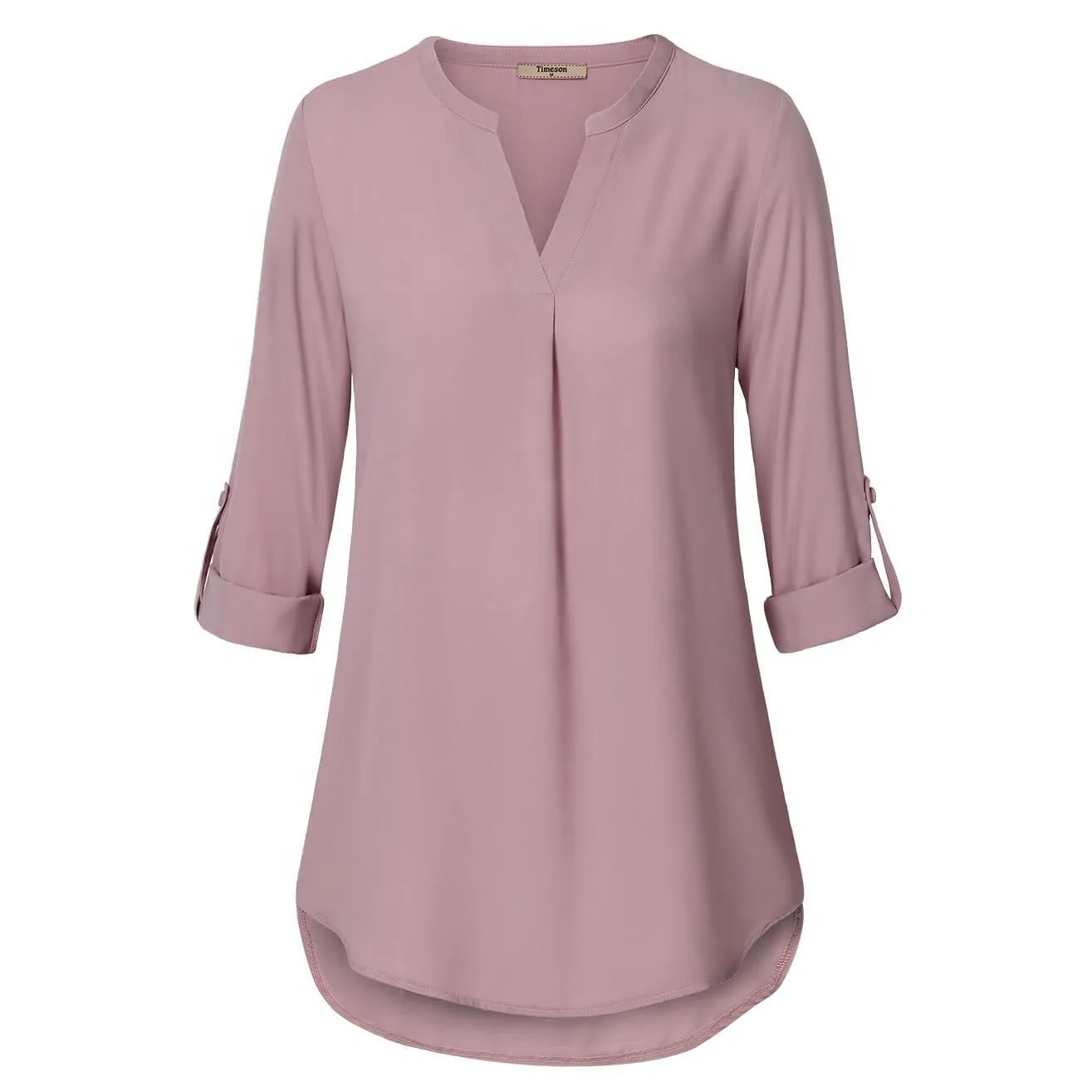 Timeson Cuffed Sleeve Chiffon Blouse
