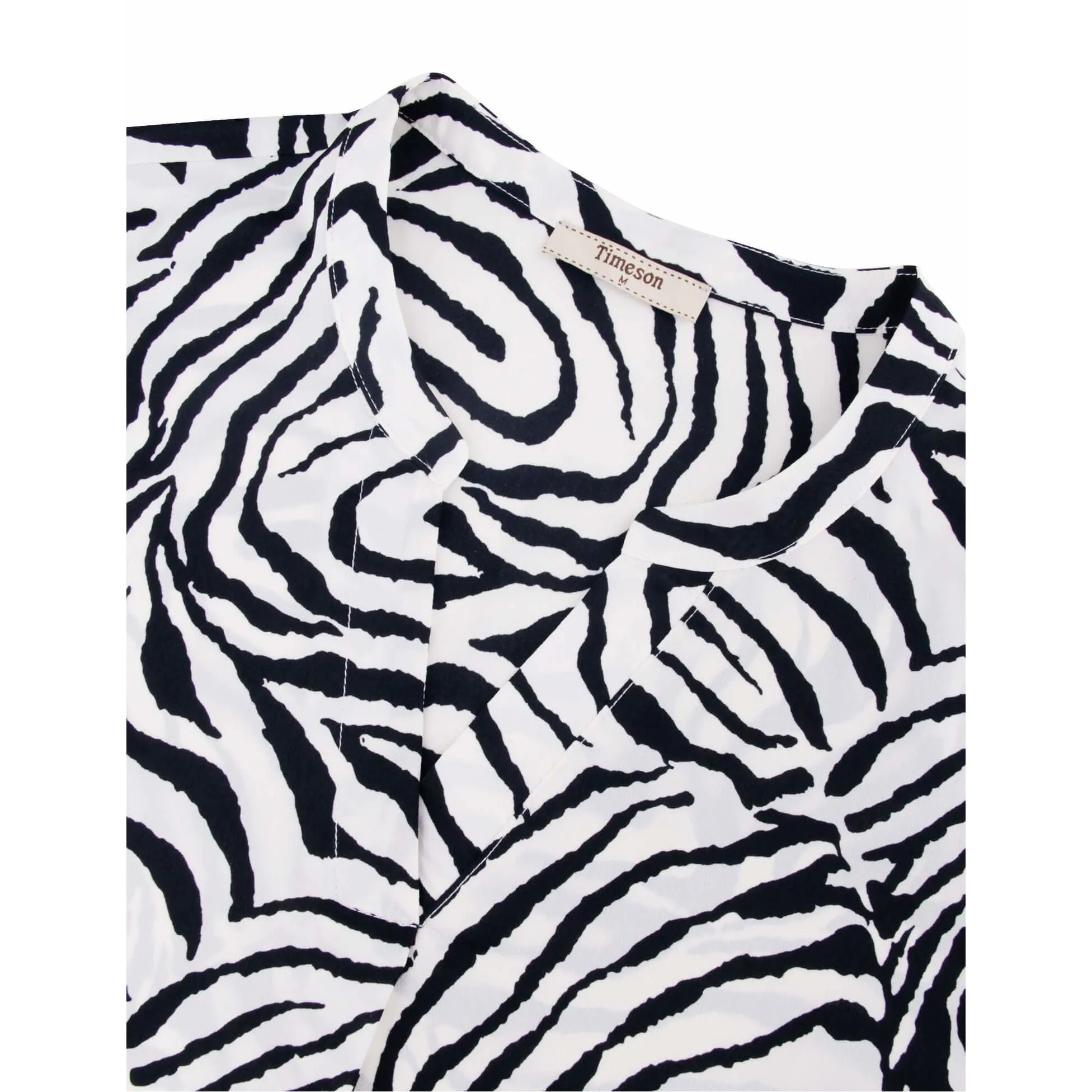 Timeson Cuffed Sleeve Chiffon Blouse