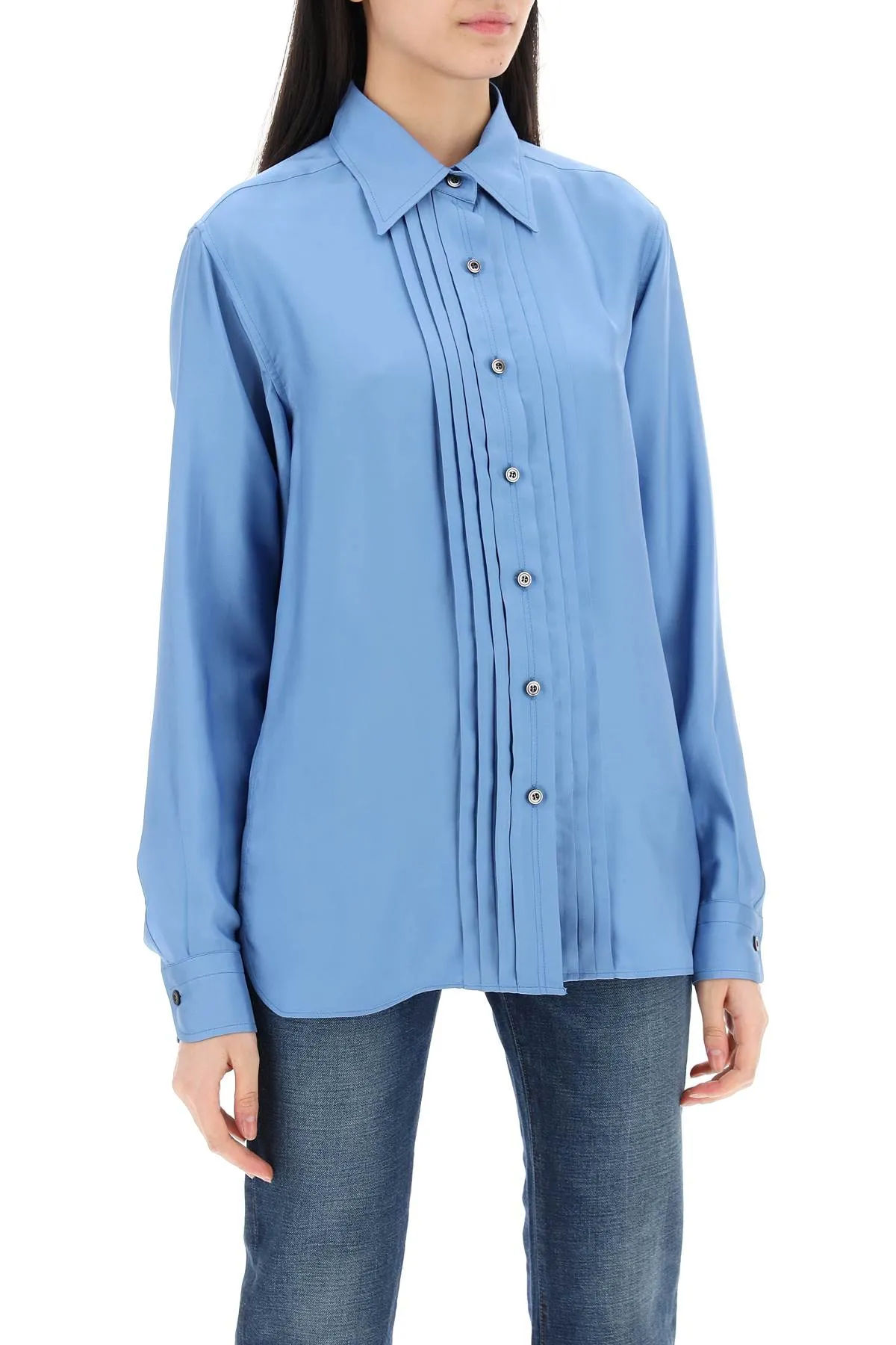 Tom ford pleated bib shirt with CA3254 FAX1134 STONE BLUE