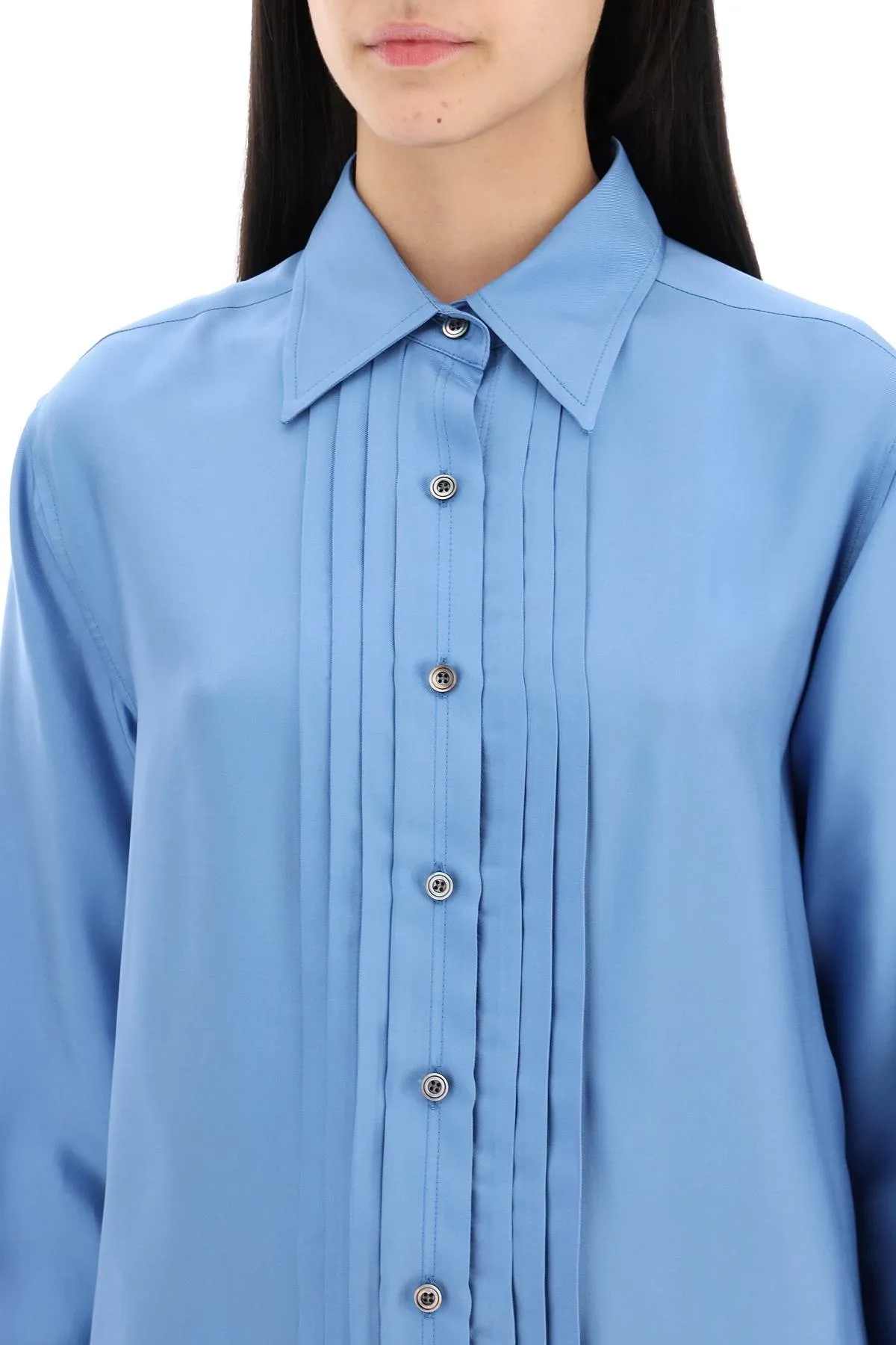 Tom ford pleated bib shirt with CA3254 FAX1134 STONE BLUE