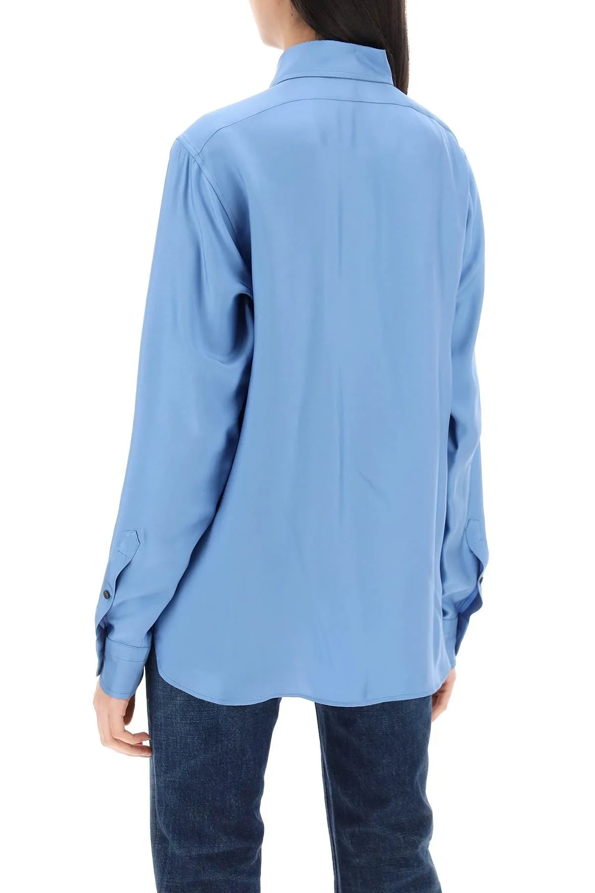 Tom ford pleated bib shirt with CA3254 FAX1134 STONE BLUE