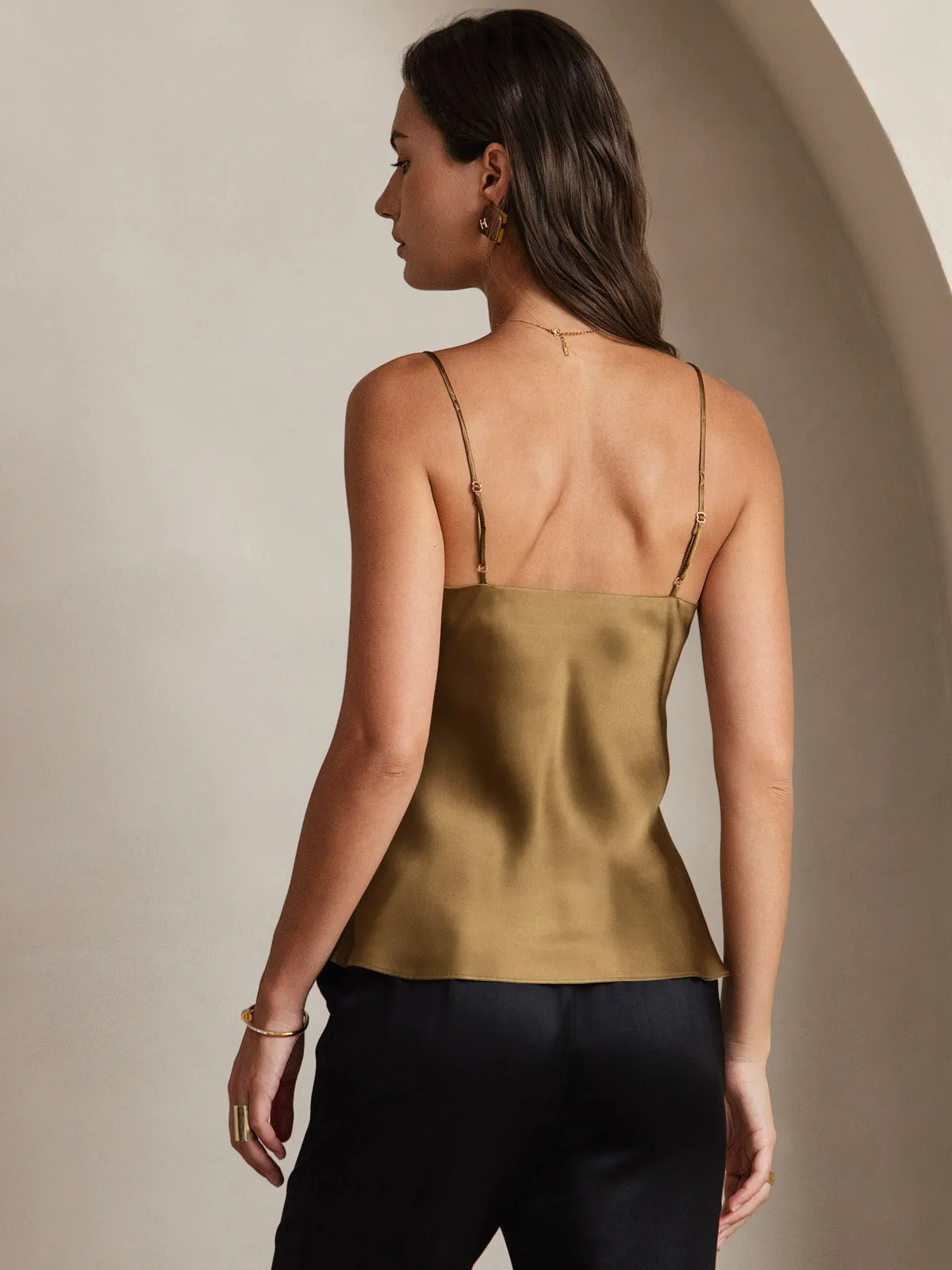 V-hals Ren Silke Spaghettistropper Camisole-top