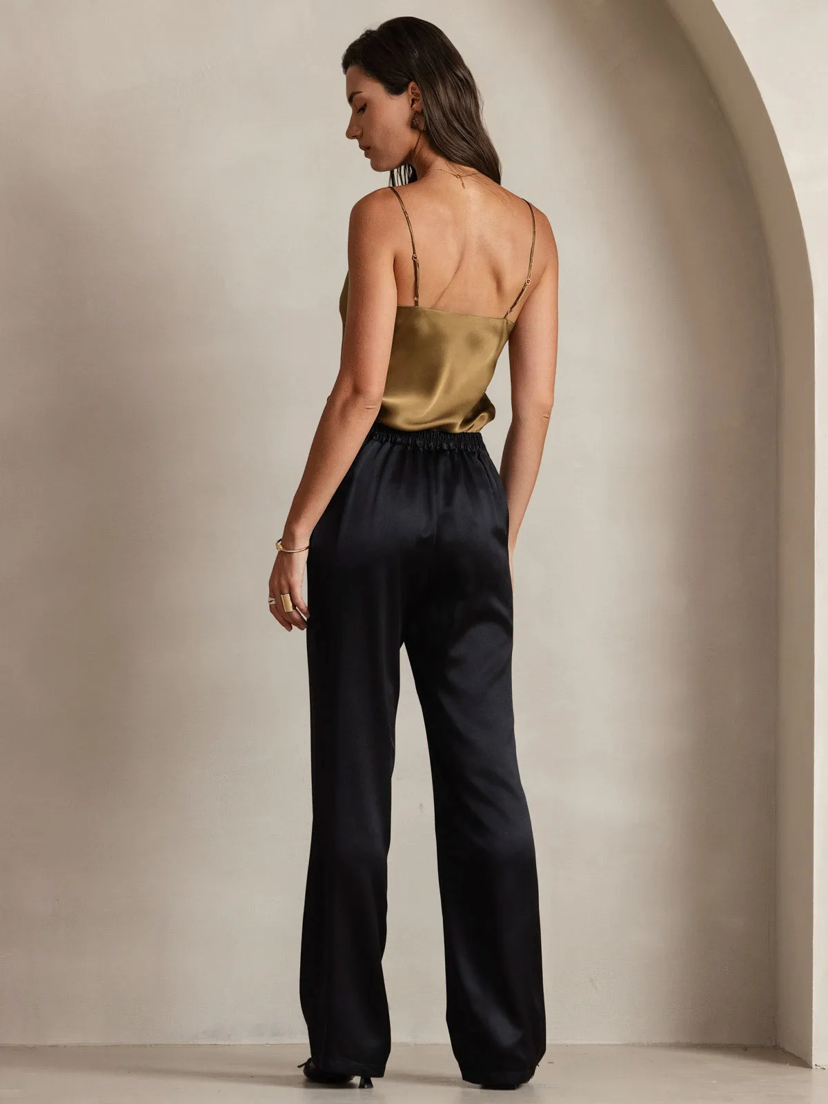 V-hals Ren Silke Spaghettistropper Camisole-top