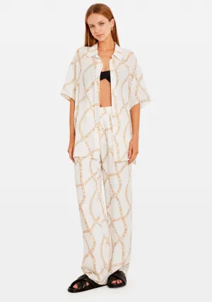 VALO SHIRT CREAM AND TAN LINK PRINT