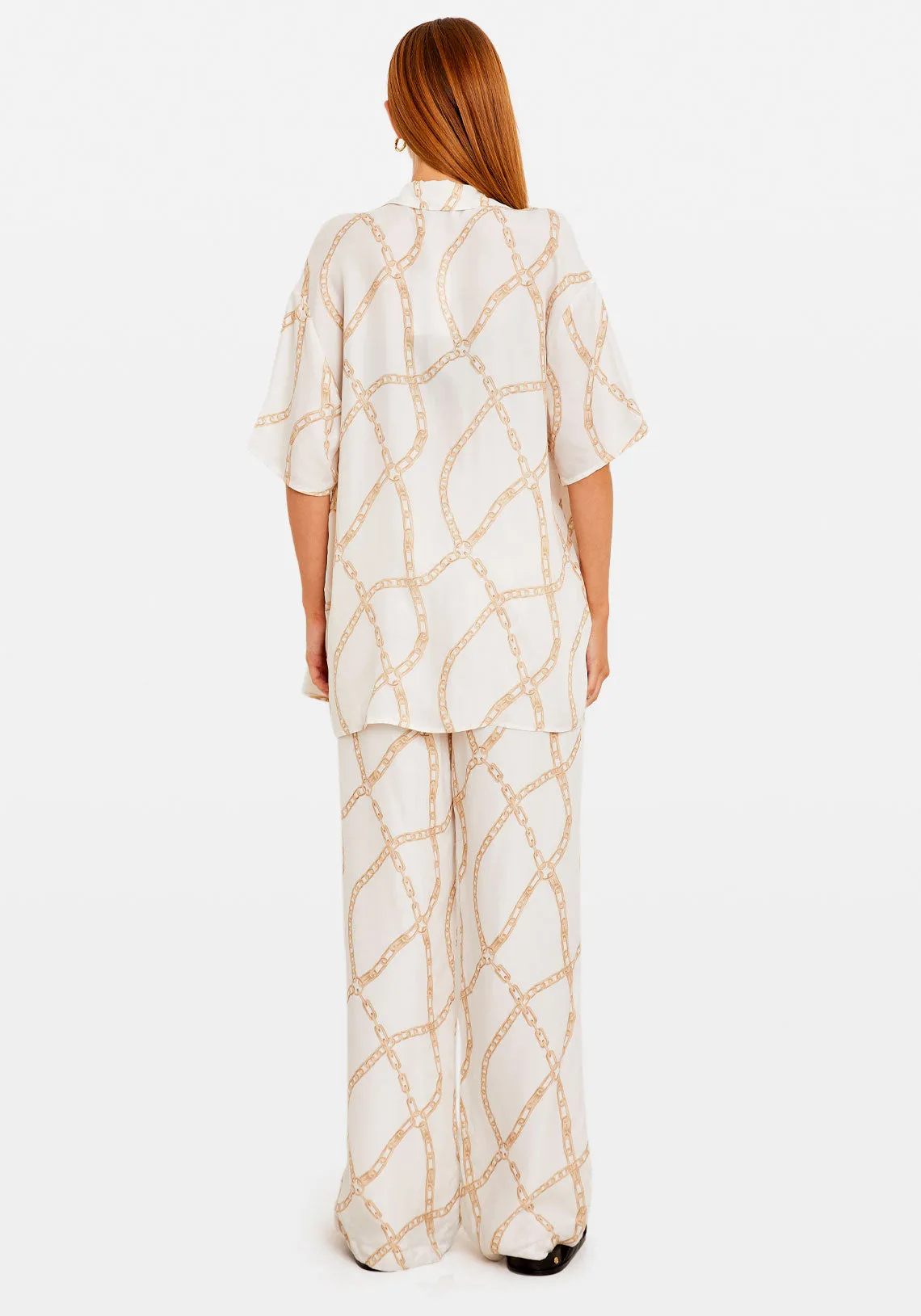 VALO SHIRT CREAM AND TAN LINK PRINT