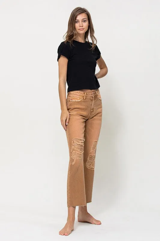 Vervet by Flying Monkey High-RIse Straight Crop Jeans