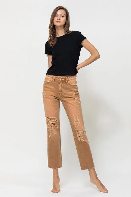 Vervet by Flying Monkey High-RIse Straight Crop Jeans