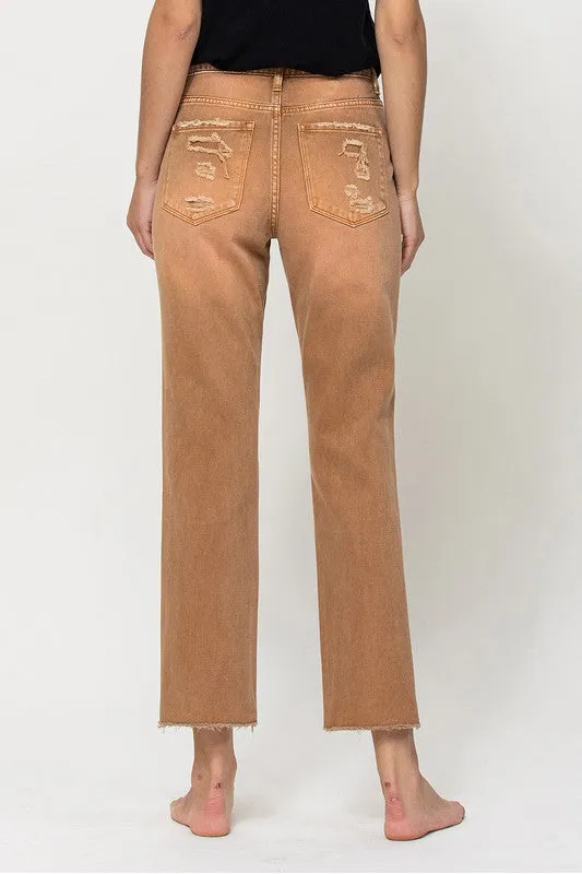 Vervet by Flying Monkey High-RIse Straight Crop Jeans