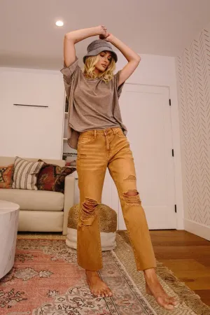 Vervet by Flying Monkey High-RIse Straight Crop Jeans