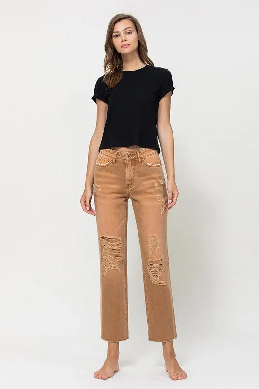 Vervet by Flying Monkey High-RIse Straight Crop Jeans