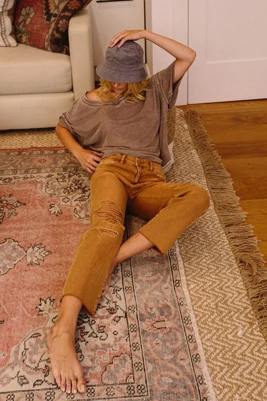 Vervet by Flying Monkey High-RIse Straight Crop Jeans