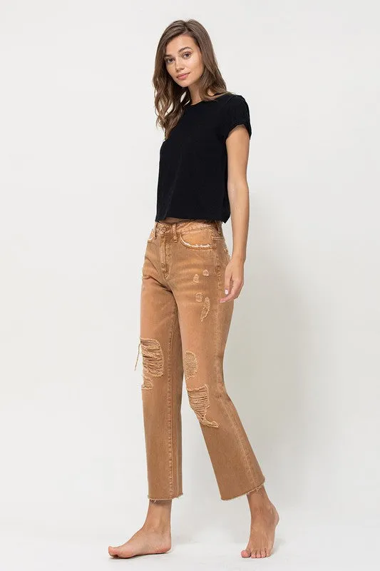 Vervet by Flying Monkey High-RIse Straight Crop Jeans