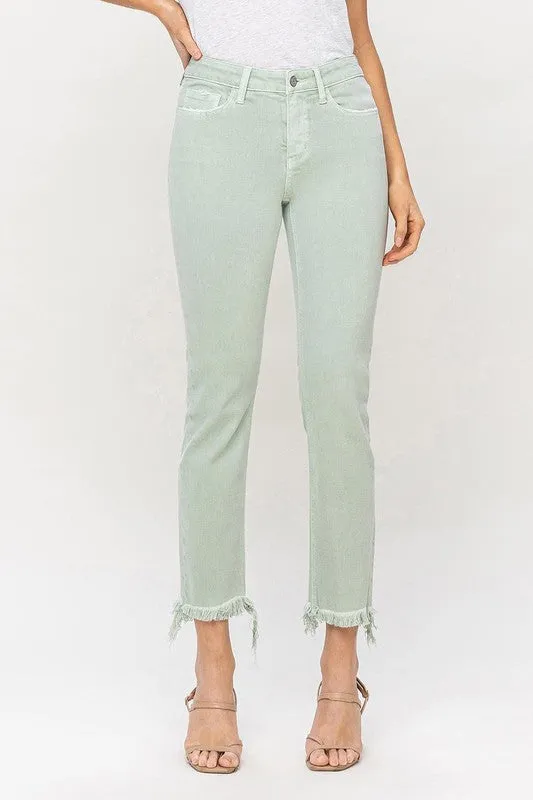 Vervet by Flying Monkey Mid Rise Crop Straight Jeans