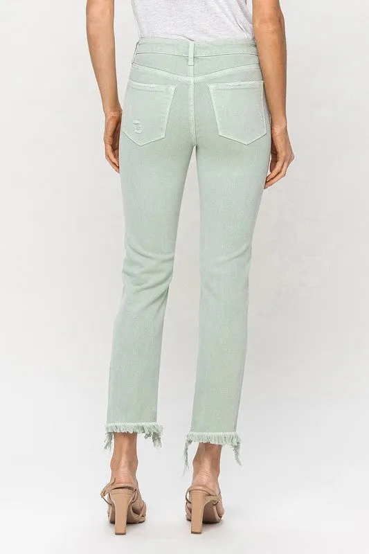 Vervet by Flying Monkey Mid Rise Crop Straight Jeans