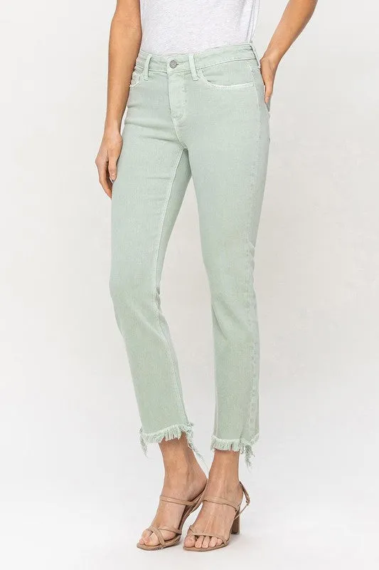 Vervet by Flying Monkey Mid Rise Crop Straight Jeans