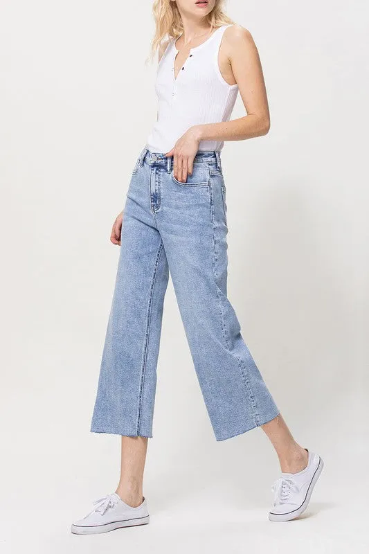 Vervet by Flying Monkey Super High Rise Crop Wide Leg Jeans
