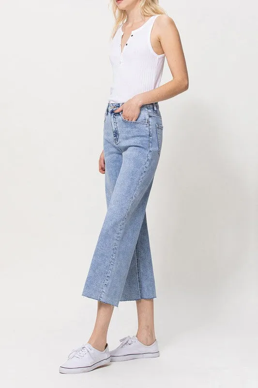 Vervet by Flying Monkey Super High Rise Crop Wide Leg Jeans