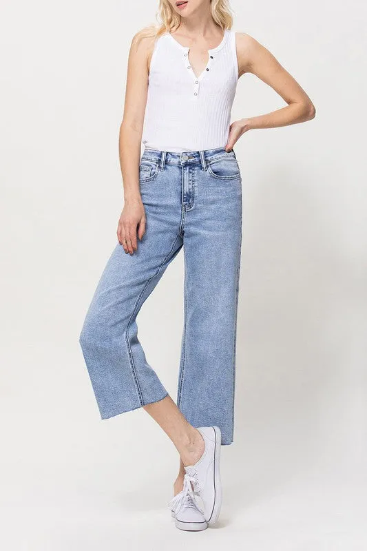 Vervet by Flying Monkey Super High Rise Crop Wide Leg Jeans
