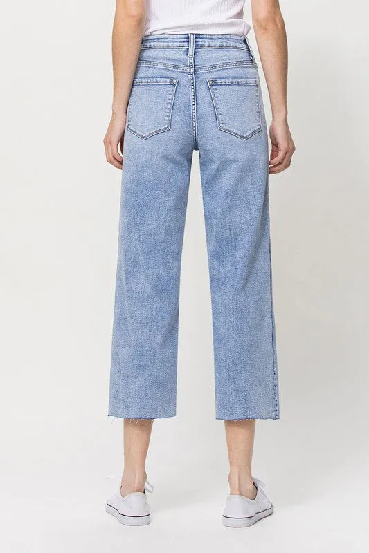 Vervet by Flying Monkey Super High Rise Crop Wide Leg Jeans