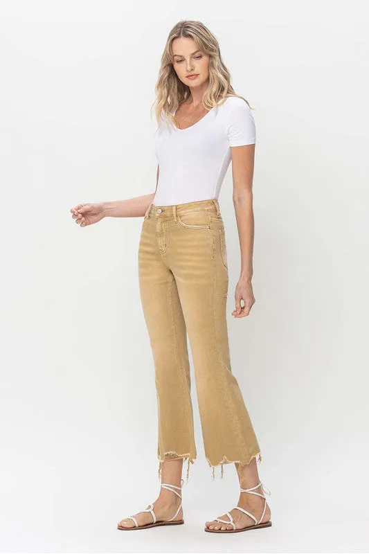 Vervet by Flying Monkey Vintage High Rise Raw Flare Hem Detail Jeans